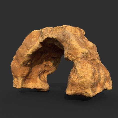 3d Model Low Poly Cave Modular Yellow Rock Casual07m