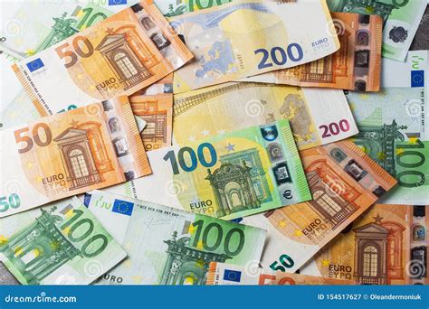 Euro Money Eurocontantachtergrond Eurogeldbankbiljetten Een Stapel