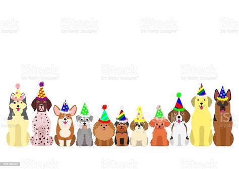 Here presented 58+ birthday hat drawing images for free to download, print or share. Small And Large Dogs Border Set With Colorful Party Hat ...
