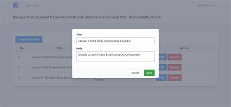 Laravel Livewire CRUD Using Jetstream Tailwind CSS Tech Tutorial