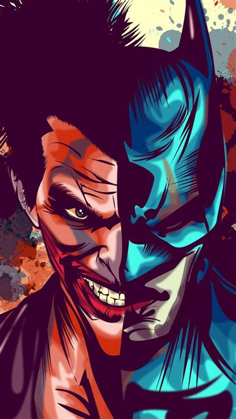 The Joker And Batman Character Are Depicted In This Digital Painting