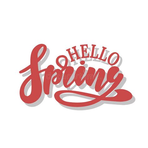 Hello Spring Vector Illustration Hand Lettering For Inspirational