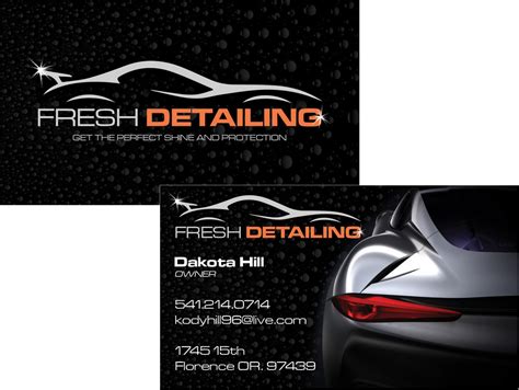 If you really want to make a bold impression with your business card, look for bright, graphic templates that make a statement—like the turquoise and orange fruit graphic design business card, the pink illustrated graphic design business card, or the yellow and black tattoo business card. Fresh Detailing - Business Card - WestCoast Media Group