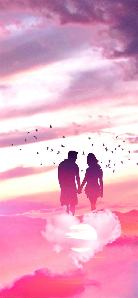 Couple Wallpaper 4k Lovers Above Clouds Surreal Dream Romantic