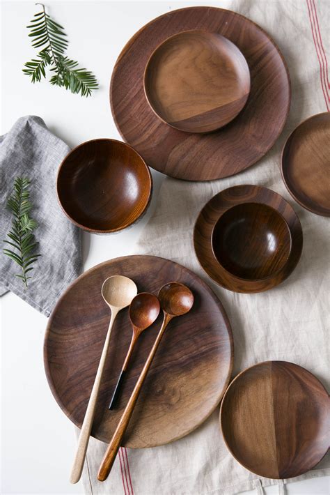 Wooden Dinner Sets Wood Kitchen Tool Wood Dishes Wooden Tableware