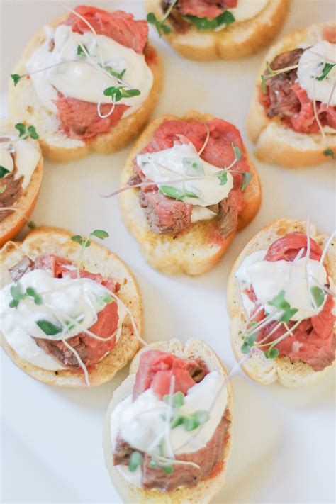 Stir in remaining 2 tablespoons tarragon and any accumulated beef juices on platter. My Go-to Cocktail Appetizer: Easy Beef Tenderloin Crostinis