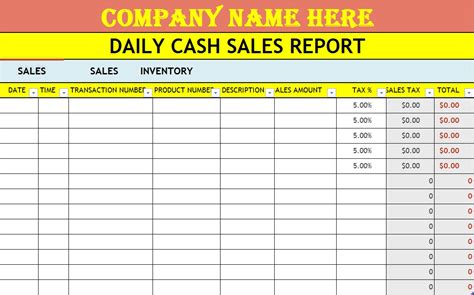 Daily Cash Sheet Report Template Free Report Templates Printable