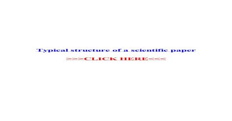 Typical Structure Of A Scientific Paper · Pdf Filetypical Structure