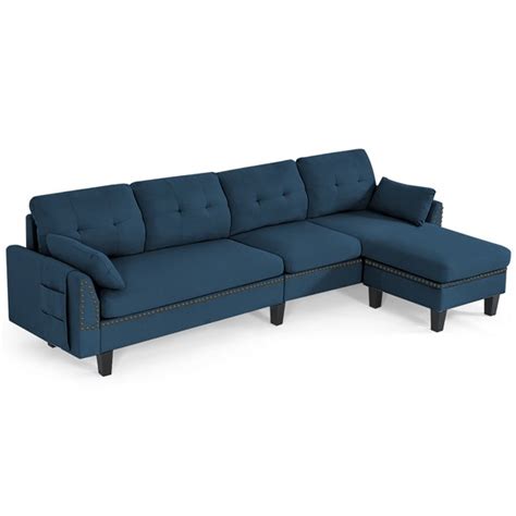 Costway Convertible Sectional Sofa Couch 4 Seat L Shaped Couch W