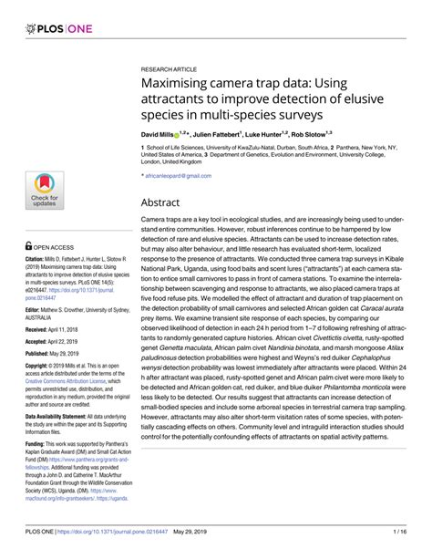 Pdf Maximising Camera Trap Data Using Attractants To Improve