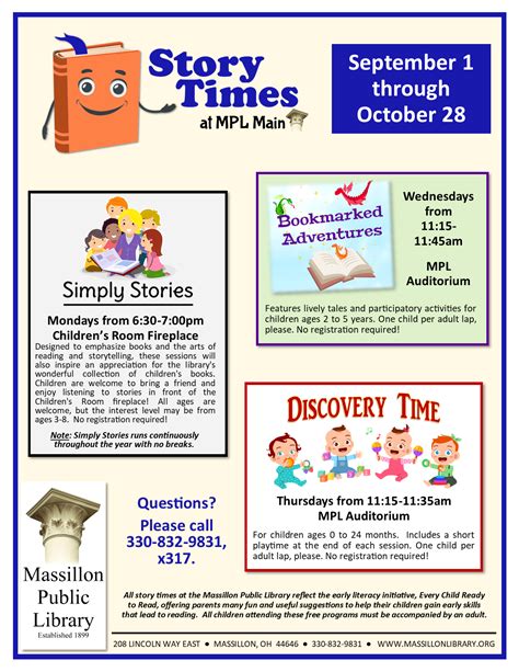 Story Times Are Back 😁 Massillon Public Library