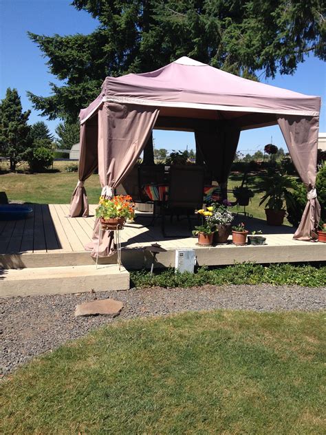 The latest deal is 10% off canopies and tarps. Deck with our Bi-Mart canopy. | Gazebo tent, Backyard ...