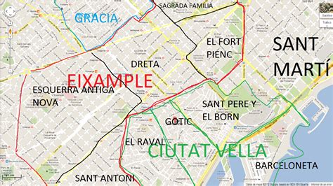 Mapa De Barrios De Barcelona