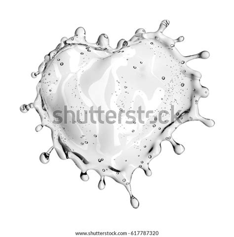 Heart Water Splash Bubbles Isolated On Stock Illustration 617787320