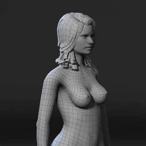 Naked Woman Rigged D Game Character Low Poly Cad Files Dwg Files