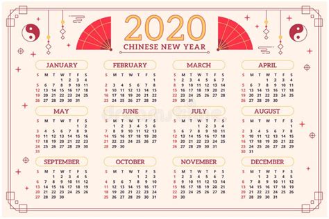 Modern 2020 Geometric New Year Calendar Layout Design Stock Vector