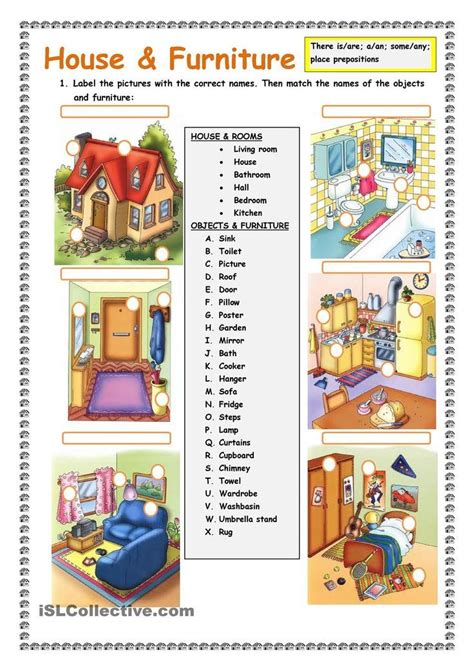 House And Furniture There Isare Worksheet Free Esl Printable