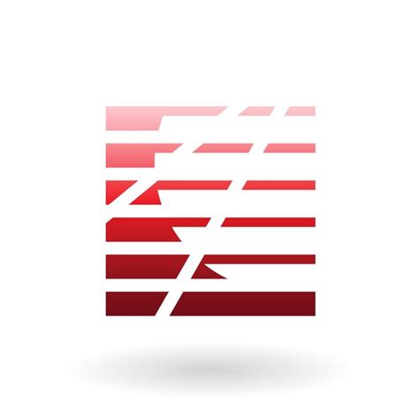 Premium Vector Red Abstract Square Icon With Stripes And Dashed Lines