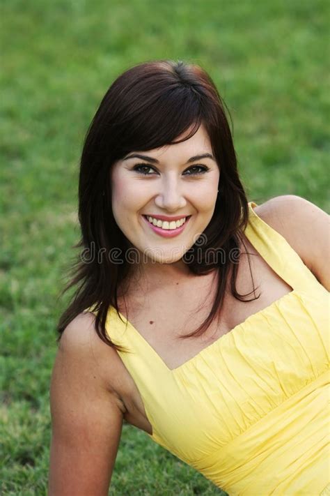 Brunette Beauty Outdoors Stock Image Image Of Happy Beautiful 7611297