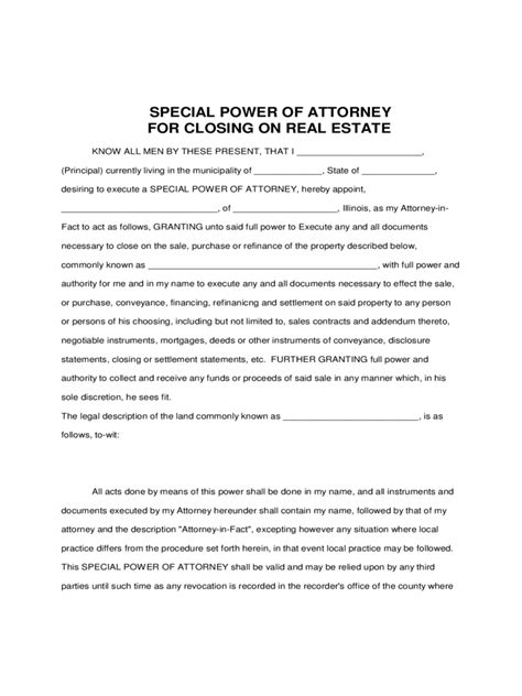 Real Estate Power Of Attorney Form 7 Free Templates In Pdf Word
