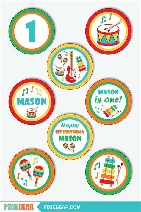 Music Cupcake Toppers Printable Music Party Toppers And Etsy