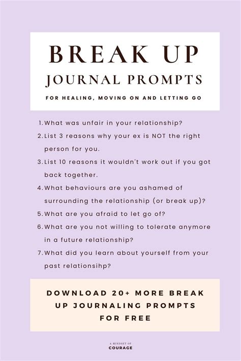 How To Heal From A Break Up Break Up Journal Prompts You Need To