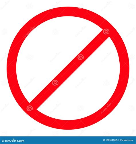 Prohibition No Symbol Red Round Stop Warning Sign Template White