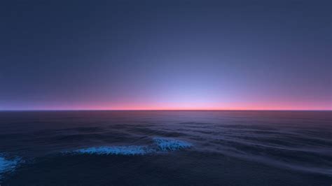 Horizon Wallpaper 4k Seascape Sunset Dusk Ocean