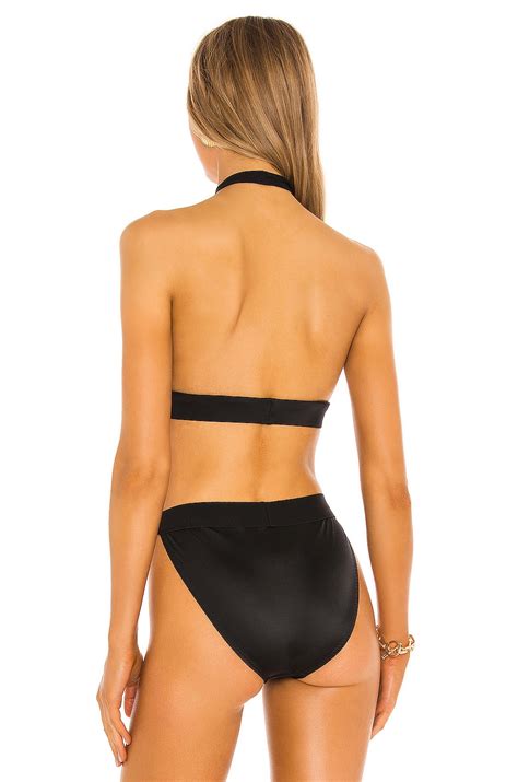 NORMA KAMALI Cross Halter Bikini Top Black ModeSens