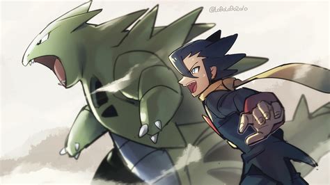 Grimsley And Tyranitar Pokemon And 1 More Drawn By Momoji