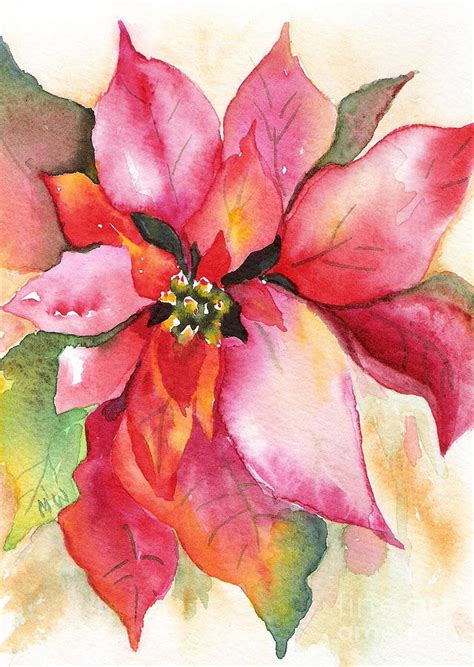 Christmas Poinsettia Painting By Marsha Woods