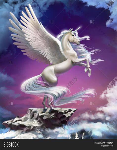 Unicorn Wings Standing Image And Photo Free Trial Bigstock