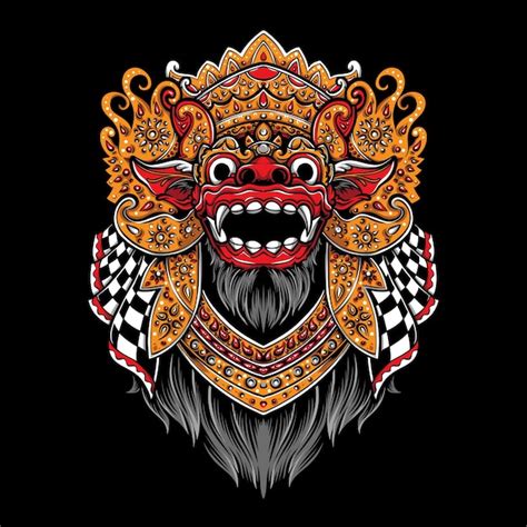 Balinese Barong Vector Logo Illustratie Gratis Vector