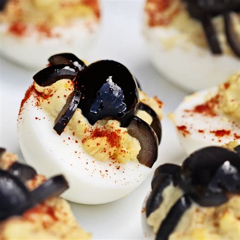 Healthy Halloween Spider Deviled Eggs Recipe Farm Grown Kids