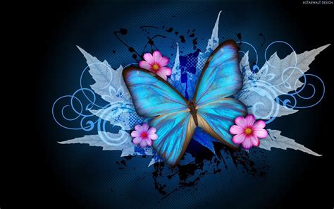 Beautiful Animated Blue Butterfly Wallpaper For Mobile Shardiff World
