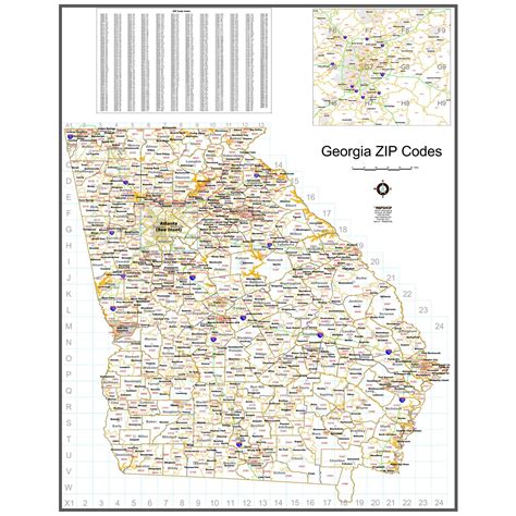 35 Zip Codes Map Georgia Background — Sumisinsilverlakecom
