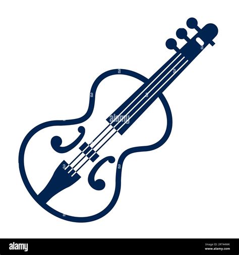 Black Violin Icon Musical Instrument Flat Vector Illustration Stock