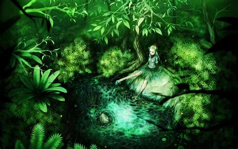 Anime Green Wallpaper Anime Green Wallpaper Girl Backiee Wallpapers