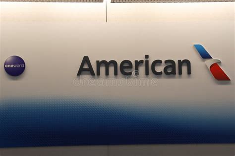American Airlines Gate At O`hare International Airport In Chicago