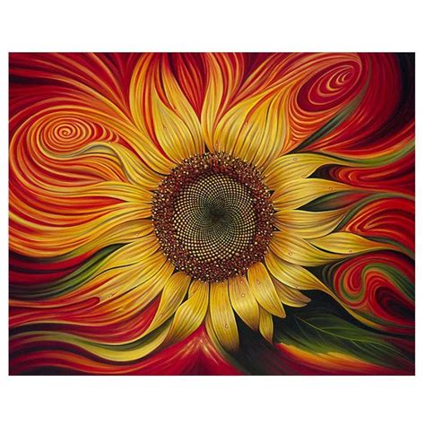 Sunflower Swirls Sunflower Painting Abstract Flowers Sunflower Art