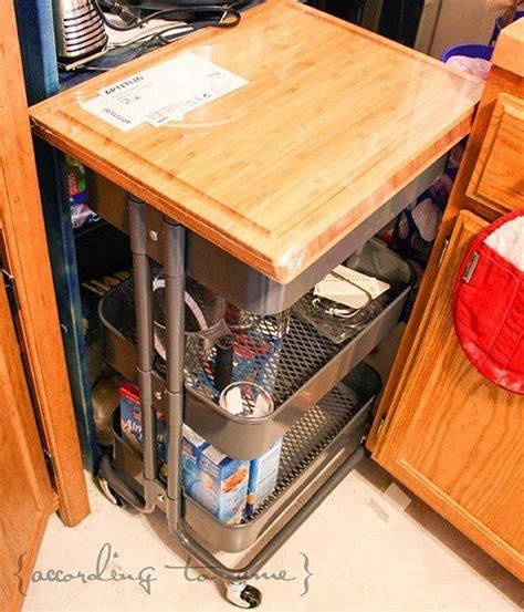 Plenty of storage ‒ and the generous butcher block gives you a robust workspace. Pin on IKEA Hacks