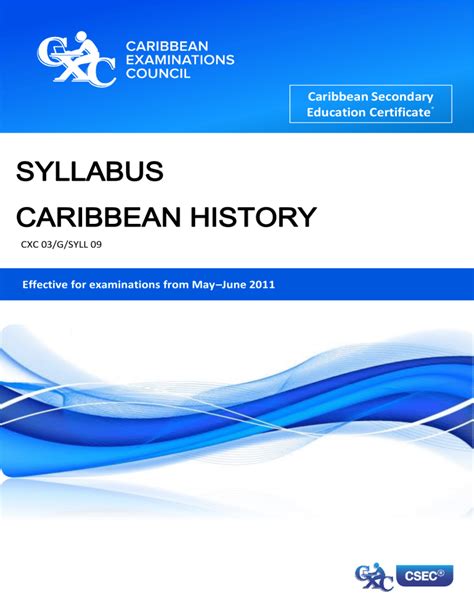 Csec Caribbean History Syllabus Amended