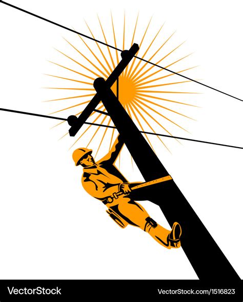 Power Lineman Electrician Royalty Free Vector Image