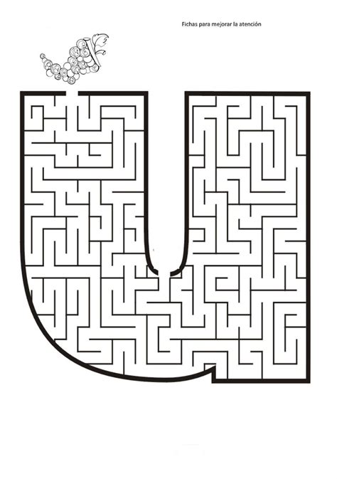 The Letter U Maze Is Shown In Black And White