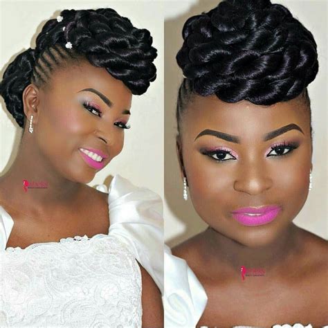 Makeup Beauty African Wedding Hairstyles Black Hair Updo