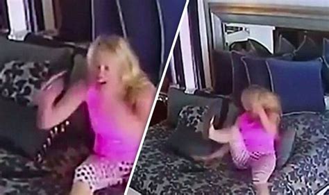 Woman Shown Beating Herself Up On Cctv Footage World News Express Co Uk