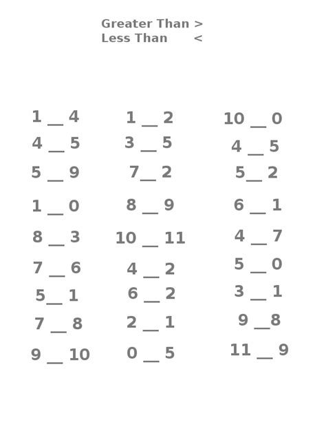 Greater Than Less Than Equal To Math Worksheets Vtholden