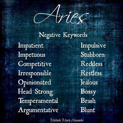 Aries Personality Traits Zodiac Traits Aries Personality Negative Traits