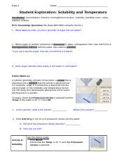 Solubility tempterature lab gizmo : Solubility_and_Temperature_Gizmo - Page 1 Name Student ...