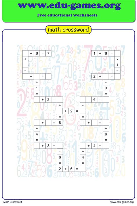 arithmetic crossword puzzle maker  grade
